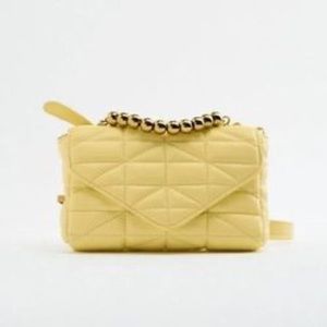 Zara yellow quilted crossbody bag